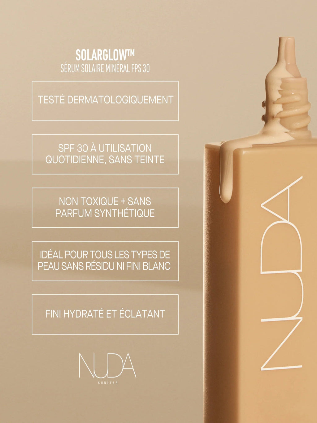 Sérum solaire minéral Solarglow™ NUDA