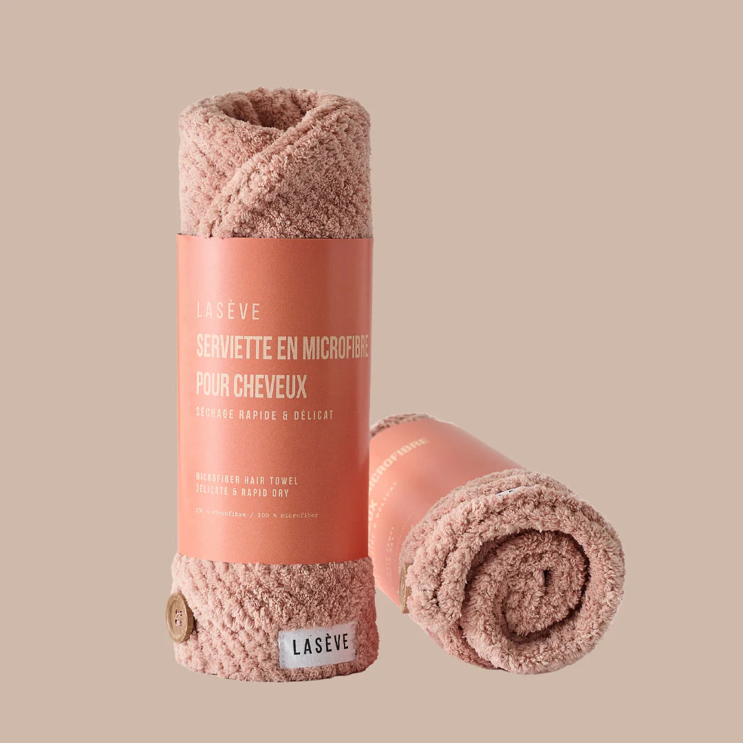 Serviettes (2) en microfibre pour cheveux Lasève