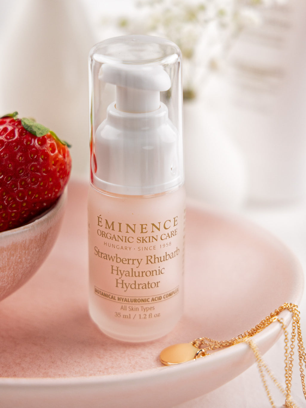 Hydratant à l'acide hyaluronique fraise-rhubarbe