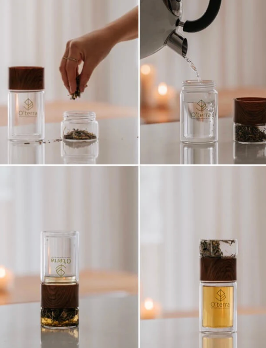 Tasse de voyage en verre avec infuseur