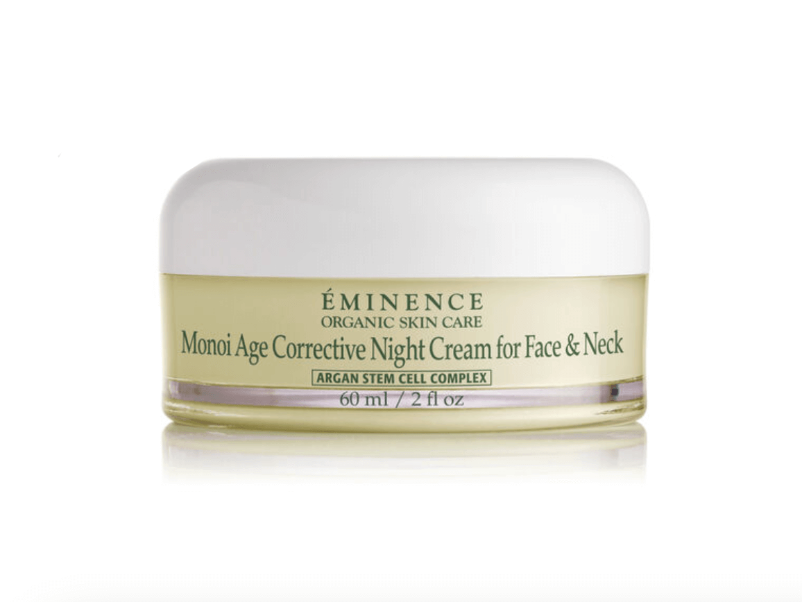 Crème de nuit anti-âge au monoï pour le visage et le cou