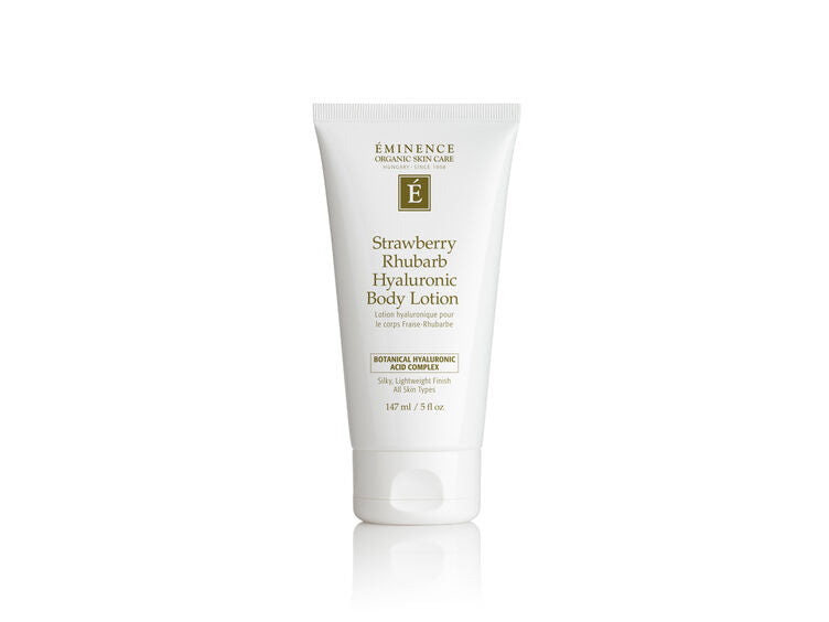Lotion corporelle à la fraise et à la rhubarbe et à l'acide hyaluronique